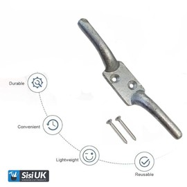 SISI UK Heavy Duty Washing Line Pulley and Cleat Pulley Block For Washing Line Set up Pulley Cleat Hooks & Eye With Fixing Screws