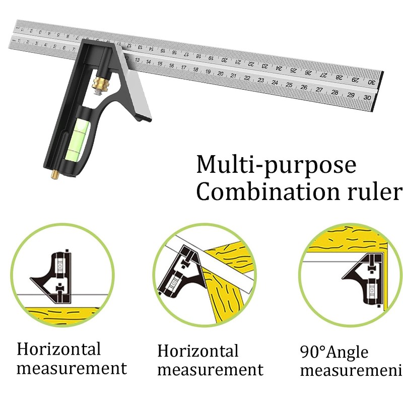 2 Pcs Square Tool, Square and Combination Square Tool Set,