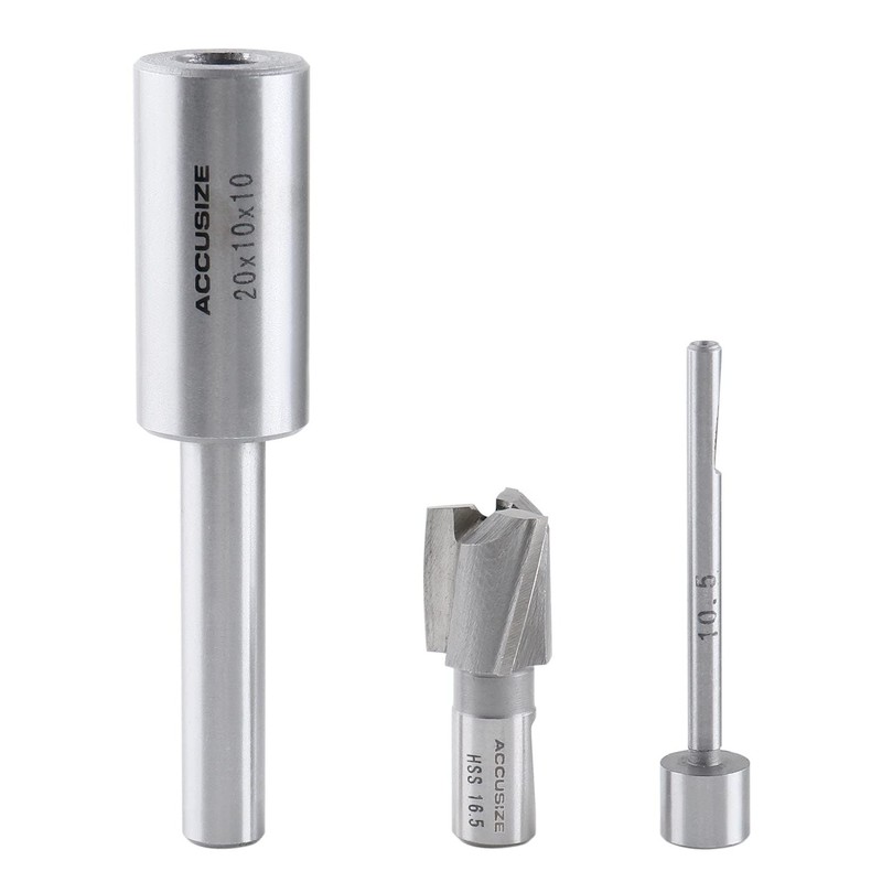 Accusize Industrial Tools 21 Piece Metric H.S.S. Interchangeable Pilot Counterbore
