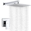 Shower Faucet Set Chrome Rainfall 12“ Rectangle Stainless Steel Shower