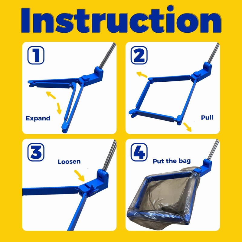 Niubility Portable Dog Poop Catcher on Walk, 38" Stainless Steel