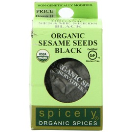 Spicely Organic Sesame Seeds Black Whole 0.45 Ounce ecoBox Certified Gluten Free