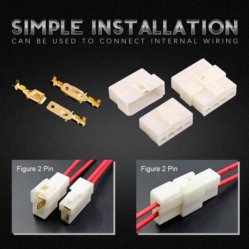Hilitchi 6.3MM Electrical Automotive Wire Connectors Male Female Socket Plug