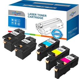 ECSC Compatible Toner Cartridge Replacement for Dell 1250 1250c 1350 1350cnw 1355 1355cn 1355cnw C1760 C1760nw C1765 C1765nfw 1250 (Black/Cyan/Magenta/Yellow, 5-Pack)