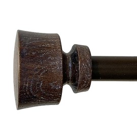 Stockton 86-128 Inch Adjustable Curtain Rod Set, 5/8 Inch Diameter in Walnut