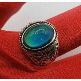 Unbranded Men and Women Silver Mood Ring Color Change Size 7, 7.5, 8, 8.5, 9, 9.5, 10, 11 - 7.5