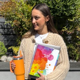 Fashion Stationery A4 Notebook Notepad Wirobound Spiral Large Project Notebooks for Writing Notes at School Office Supplies - 100gsm Lined Paper - 160 Pages (Multi)