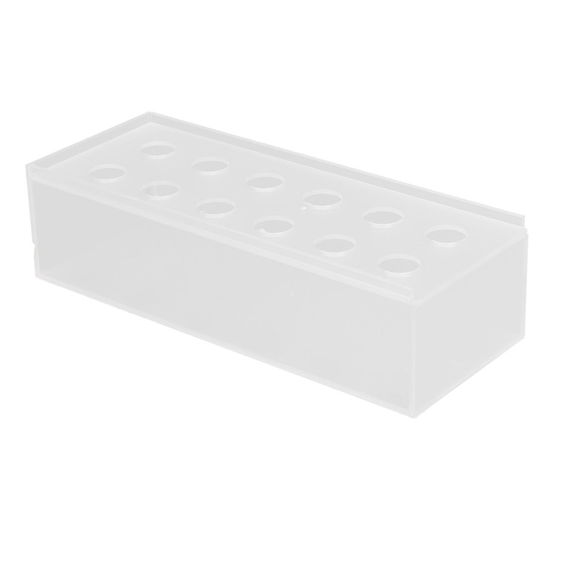 12 Holes Rectangular Flowers Vase With LED Light Clear Acrylic