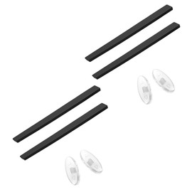 SAUCER Replacement Nose Pieces Pads & Earsocks Temple Sleeve Rubber Kit for Oakley Square Wire 2 (2014) OO4075 | W Square Wire Sunglass - Black + Black