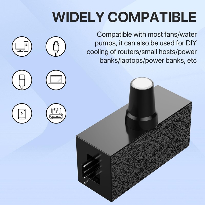 4-Pin 12v PWM Fan Controller with USB-C Power Supply and