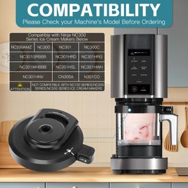 Outer Bowl Lid for Ninja Creami Reusable Ninja Ice Cream Maker Accessories Replacement Parts Compatible with NC299AMZ/NC301/NC300 Series(No Paddle)