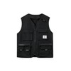 Verdusa Boy's Pocket Front Buckle Sleeveless Cargo Vest Jacket Black