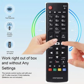 AKB75095308 Universal Remote Control for LG TV32LJ610V 43UJ634V 49UJ634V 55UJ634V 65UJ634V 43UJ6309 49UJ6309 60UJ6309 65UJ6309 43LJ614V 43UJ6307,Infrared