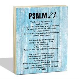 Christian Home Decor Wood Box Sign Psalm 23 Hanging Wall Decor The Lord is My Shepherd Bible Verse Religious Decor Wooden Box Scripture Wall Art for Farmhouse Prayer Room Bedroom Office Decoration