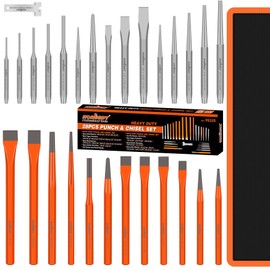 HORUSDY 28-Piece Heavy Duty Punch and Chisel Set, Including Taper, Cold Chisels, Pin, Center Punch