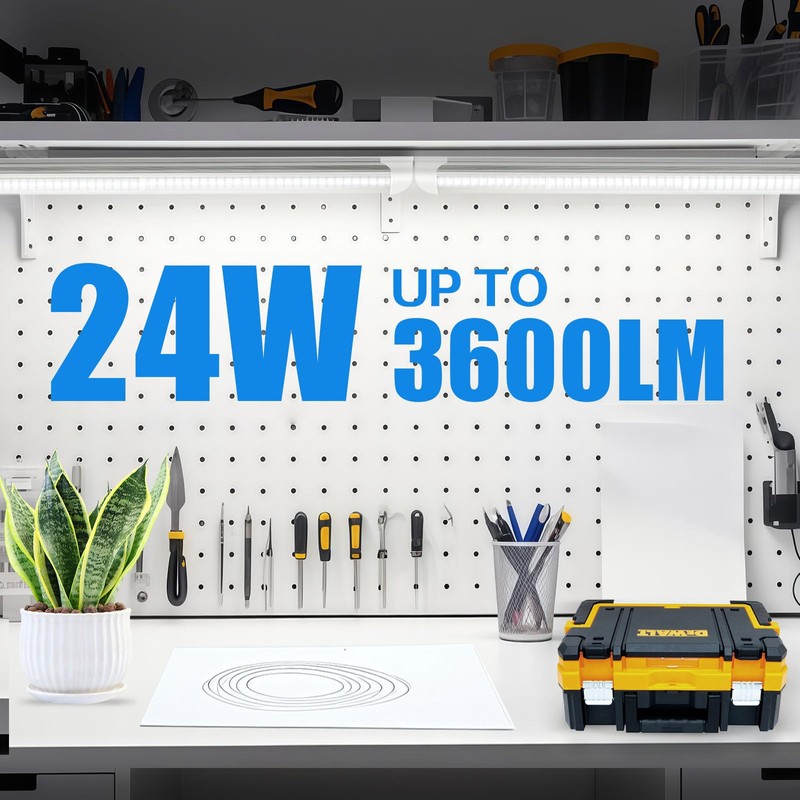 CNSUNWAY 2FT LED Shop Light, 24W 5000K 3600LM Super Bright,