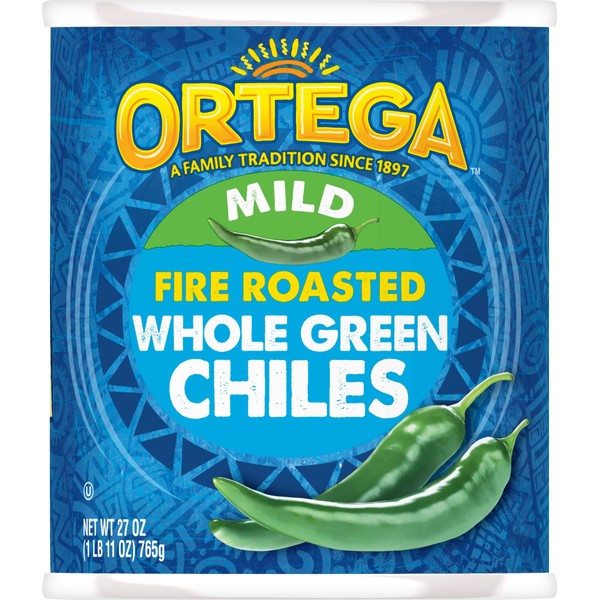 Ortega Peppers, Whole Green Chiles, Mild, 27 Ounce