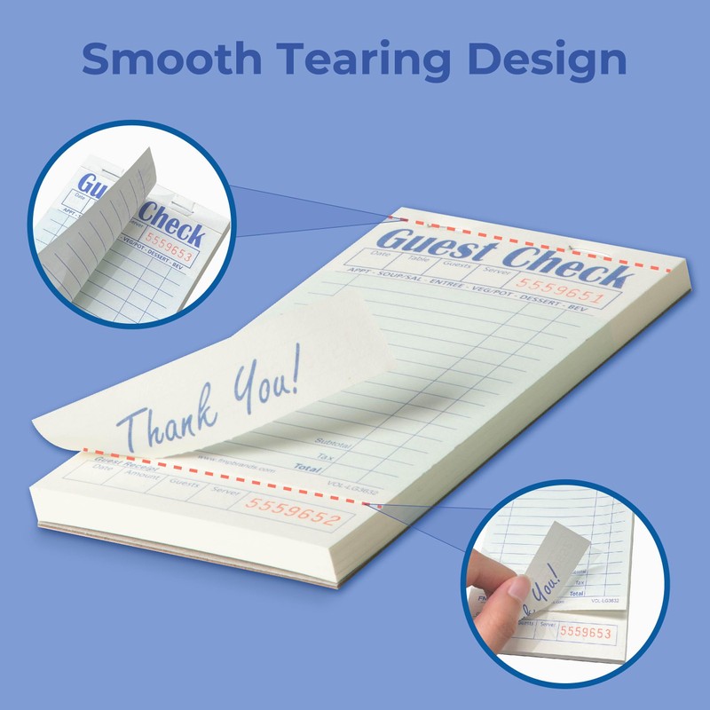 FMP Brands Guest Check Books for Servers, Server Note Pads