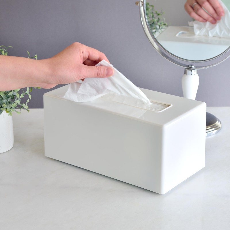 Youngever 2 Pack Tissue Box Covers, Plastic Rectangle Tissue Box