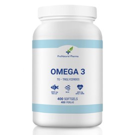 OMEGA 3 ProNatural Pharma | 400 Kapseln | Fischöl + Vitamin E | 1000 mg Fettsäuren – 300 mg EPA+DHA