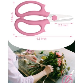 Pink Flower Scissors, 4 PCS Thickened Stainless Steel Floral Pruning Snips – Sharp Garden Clippers for Fresh Flowers, Flower Arrangement Supplies, DIY Floral Cutting Scissor