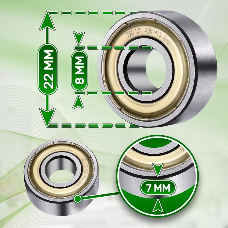 Universal Ball Bearing 608 ZZ 8 x 22 x 7