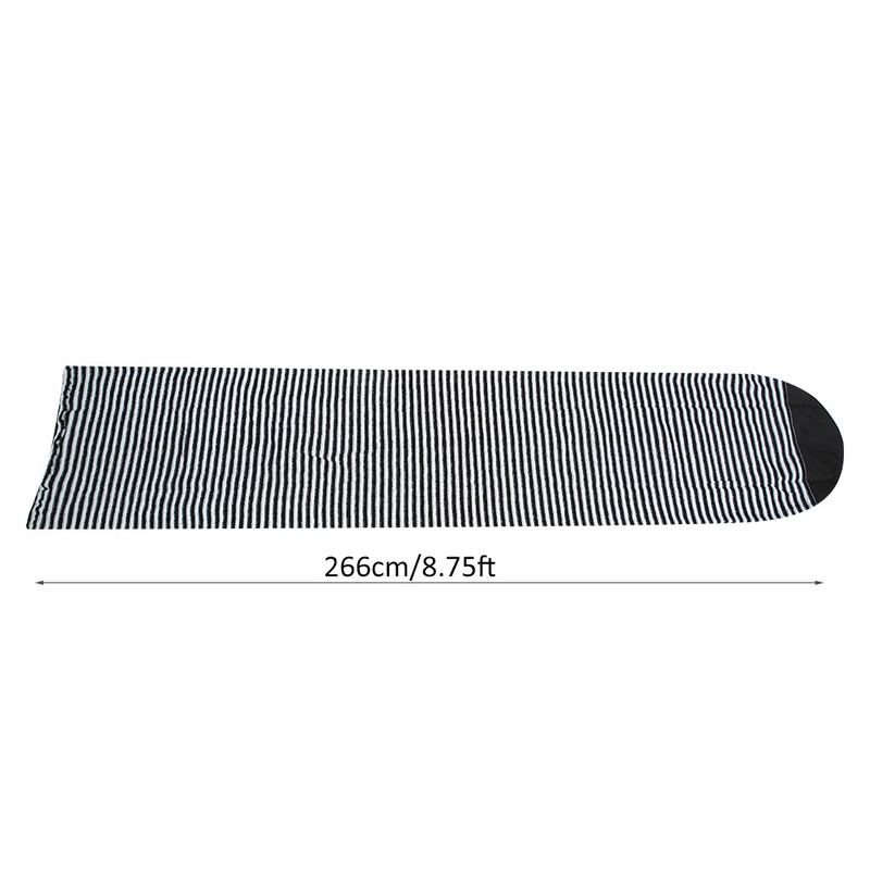 Polyester Black White Stripe Surfboard Sock Cover Protection Bag for