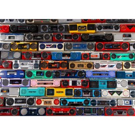 RetroPop - Boomshakalaka 1000 Piece Puzzle - Cool and Colorful Vintage Boomboxes - Beautifully Photographed Curated Collection - Challenging and Fun 1000 Piece Puzzle for Adults and Kids