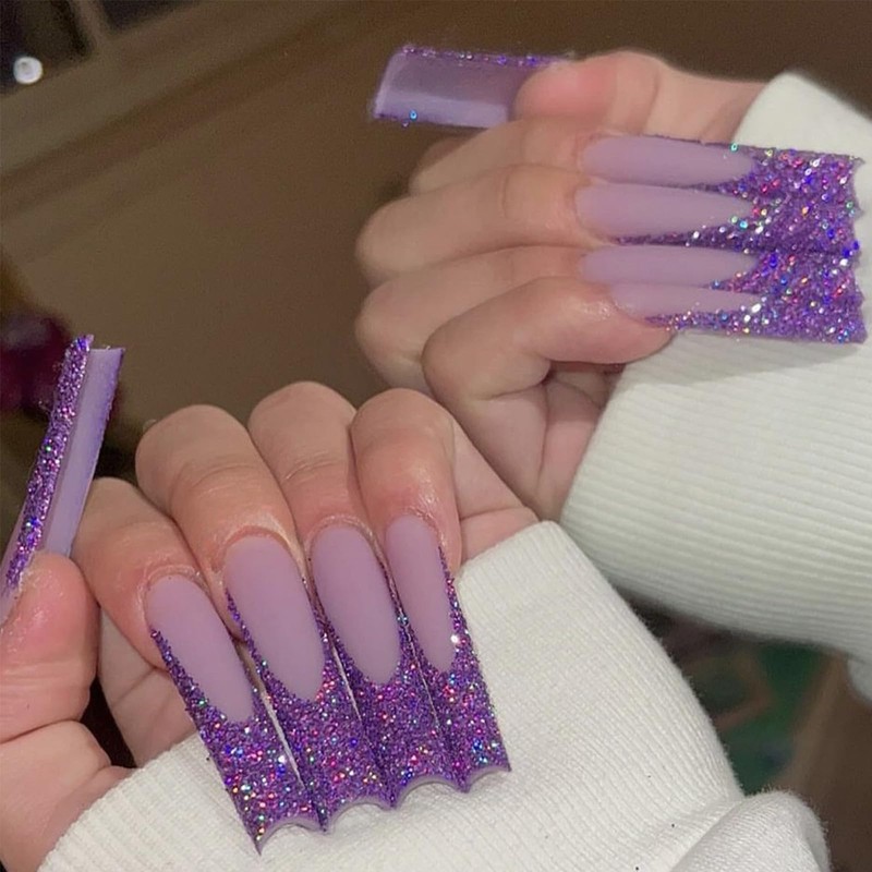 120 Pieces False Nails System Dual Nail Shape Matte Square