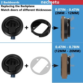 2 Pack Boat Slam Latch 2" Zinc Alloy RV Flush Latch Lock,100% Metal Marine Deck Hatch Door Flush Pull Latch,Heavy Duty Lid Lock for Hatch Door Cabinet Hardware on RV Boat Camper (Black)