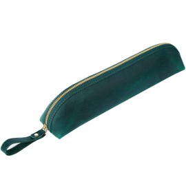 Su.B Pencil Case - Pencil Case - Leather Case - Pencil Case with Zip for Men and Women, Green, Pocket organiser