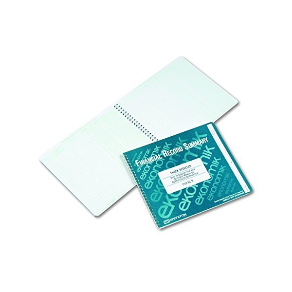 Ekonomik R Wirebound Check Register Accounting System, 8 3/4 x
