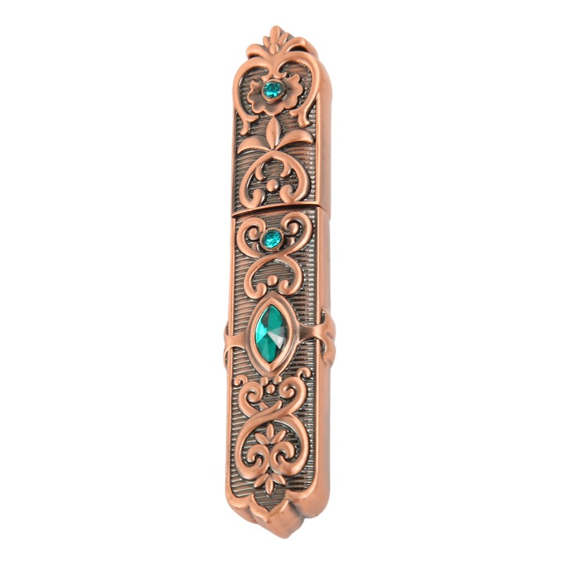Vintage Needle Case Set Rhinestone Carved Pattern Fashionable Sewing Needles