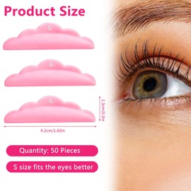 Abeillo 50PCS Lash Lift Rods, Small Lash Lift Pads, Lash Rods for Lash Lift, Eyelash Lift Pads for Eyelash Extension (Pink)