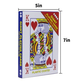 SUUJI Large Playing Cards Jumbo Deck, 5x7 Inch Giant Poker Super Big Game Card Set Oversize Bridge Playing Cards Huge Magic Poker for Family Party Fun Suitable