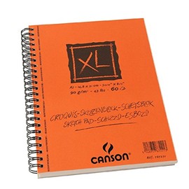 CANSON Pack of 4 Pad 60 Sheets Paper Drawing Sketch XL Spiral Grand Page 90 g A5