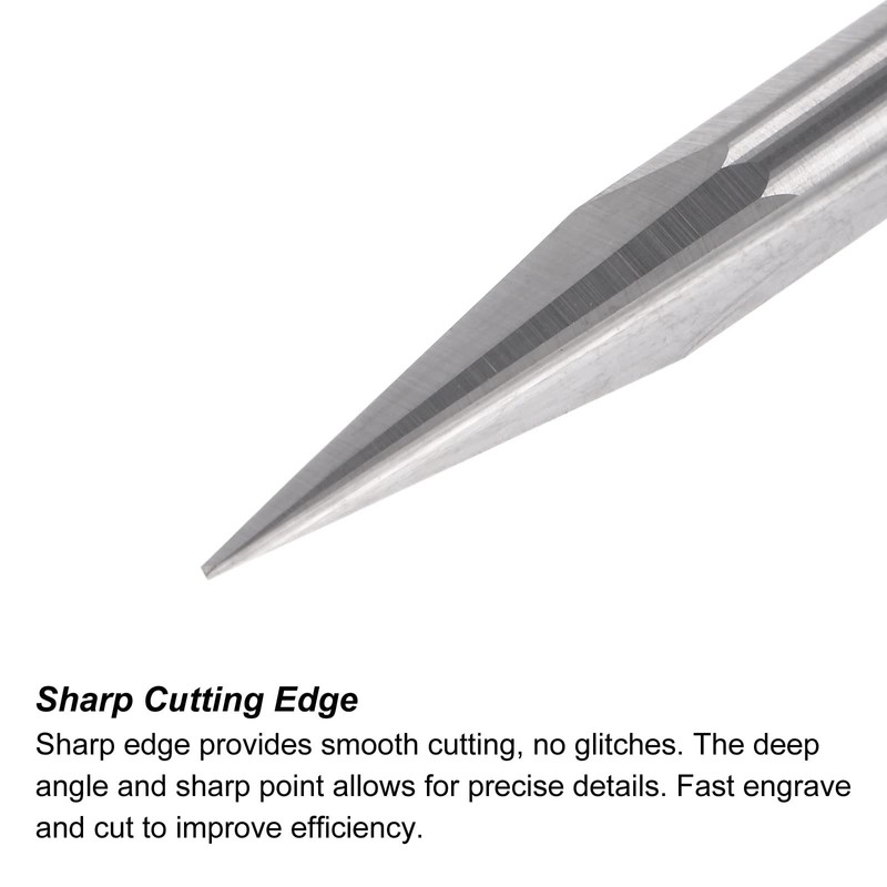 sourcing map Wood Engraving CNC Router Bit Full Carbide Carving