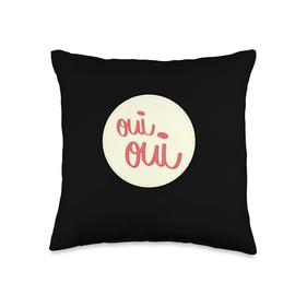 Oui Oui Merci Throw Pillow