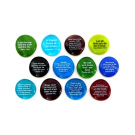 Lifeforce Glass Scripture Glass Stones, 12 of Your Favorite Inspiring Bible Verses on Translucent and Opaque Rocks, Set II.