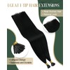 Ugeat Black I Tip Hair Extensions Human Hair Black Itip