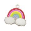 Multicolour Enamel & Alloy Rainbow Charms 20mm Pack Of 5