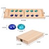ZUNIPLEX Kalaha Game, Wooden Stone Game with Stones, Mancala, Hus