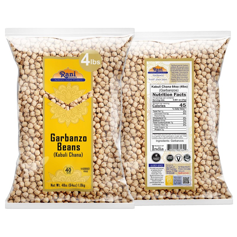 Rani Garbanzo Beans (Kabuli Chana) 64oz (4lbs) 1.81kg Bulk ~