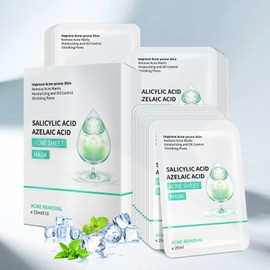 Mascarilla Facial Antiacné, Mascarillas De Tela Con Ácido Salicílico Para Piel Propensa Al Acné, Hidratantes, Humectantes, Para El Cuidado De La Piel 