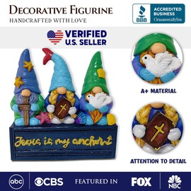 OrnamentallyYou Nautical Themed Religious Gnome Figurine, Jesus is My Anchor 6" Beach House Statue