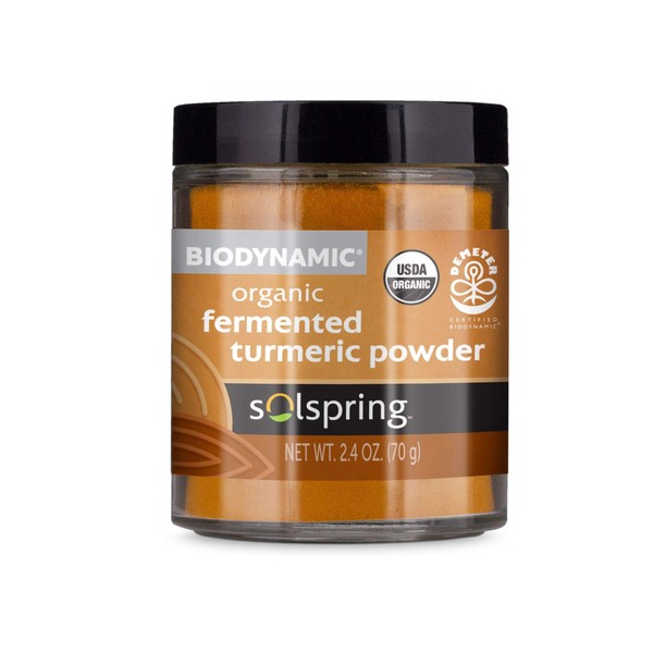 Dr. Mercola Solspring Biodynamic Organic Fermented Turmeric Powder, 2.40 Oz. (50 Servings per Container), Non GMO, Gluten Free, USDA Organic, Demeter Certifie