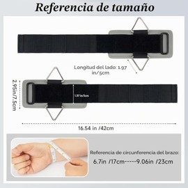 Puños de muñeca ajustables con hebilla triangular para máquinas de cable, puños de muñeca 2 en 1 con acolchado de neopreno de 5 mm para elevación late