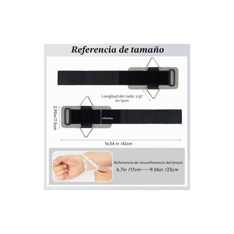 Puños de muñeca ajustables con hebilla triangular para máquinas de