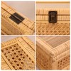 UoeRing Rattan Decorative Box With Lid, Glass Display, Rectangular, Set