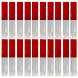 Dodgelav DOT-C2 Reflective Tape 2" × 12" × 20 Pack Outdoor Conspicuity Red White Safety Stickers Warning Strong Adhesive decals for Trailers, Truck, Vehicles, Signs